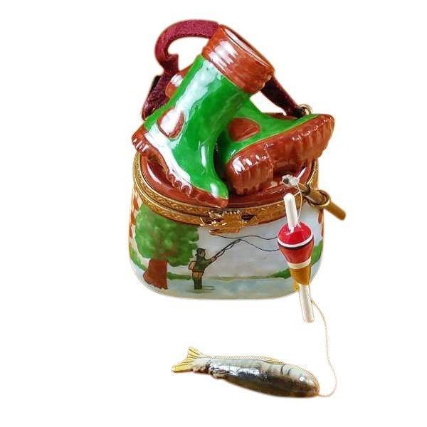 Fisherman Boots Creel Limoges Box for Nature Lovers, view 3