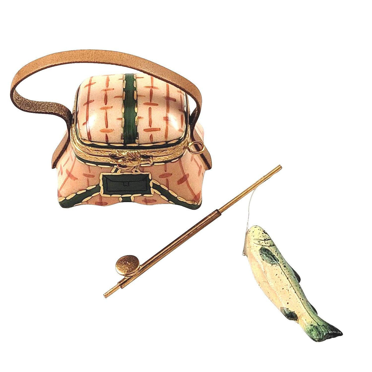 Fishing Basket with Rod & Fish Limoges Box, view 3