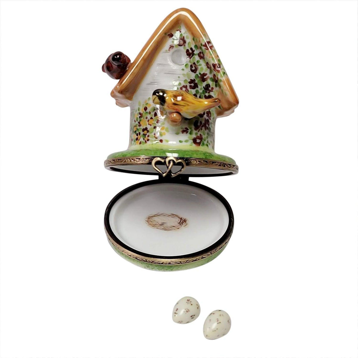 Floral Birdhouse with Cardinal Bird Removable Limoges Box, view 2