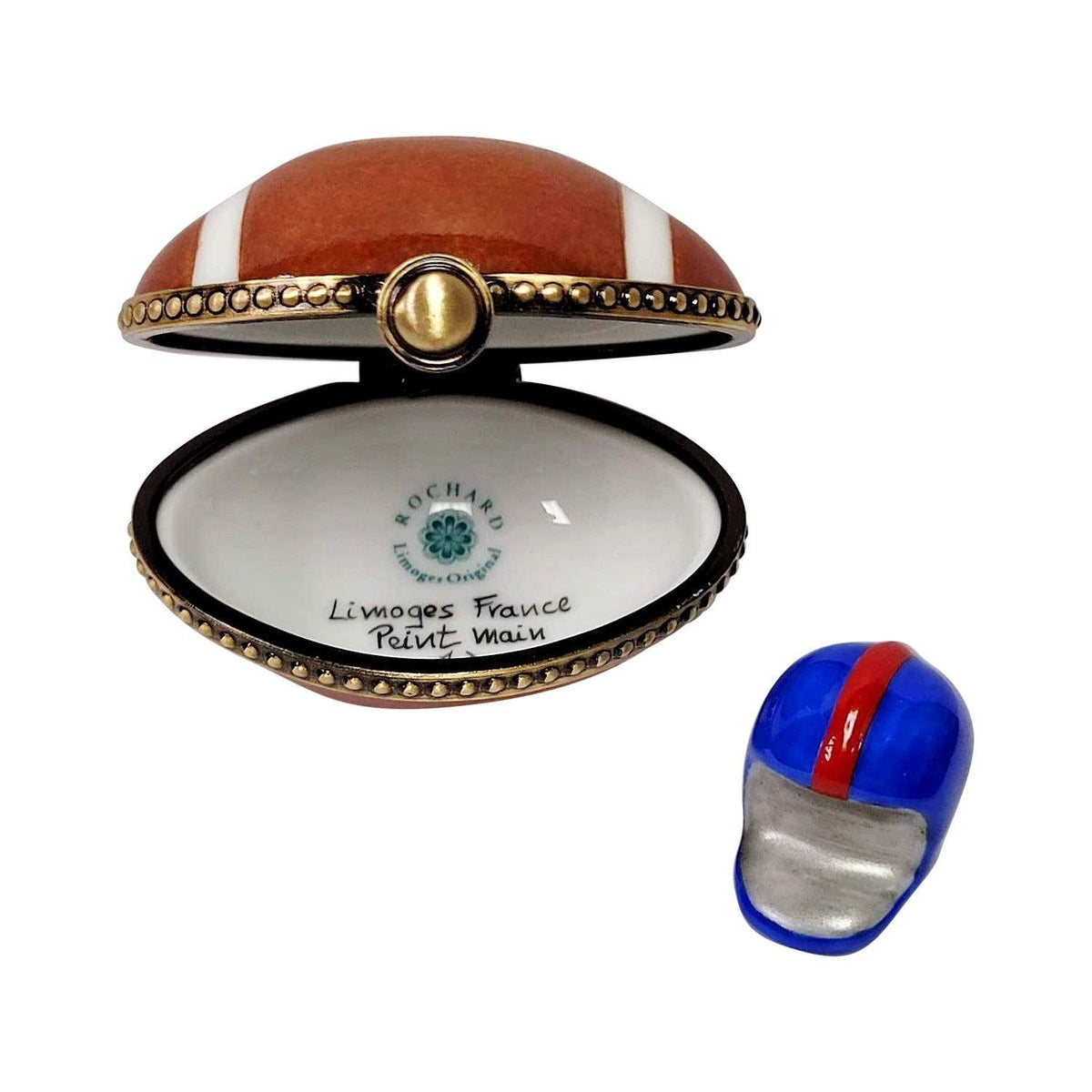 Football with Removable Helmet Limoges Box for Collectors, view 2