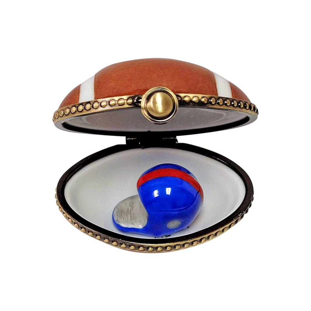 Football with Removable Helmet Limoges Box for Collectors, a hand-painted Limoges porcelain gift