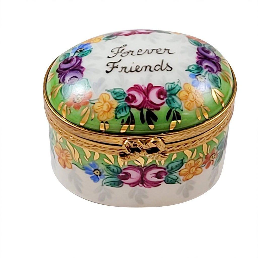 Forever Friends Flowers Limoges Box, a hand-painted Limoges porcelain gift
