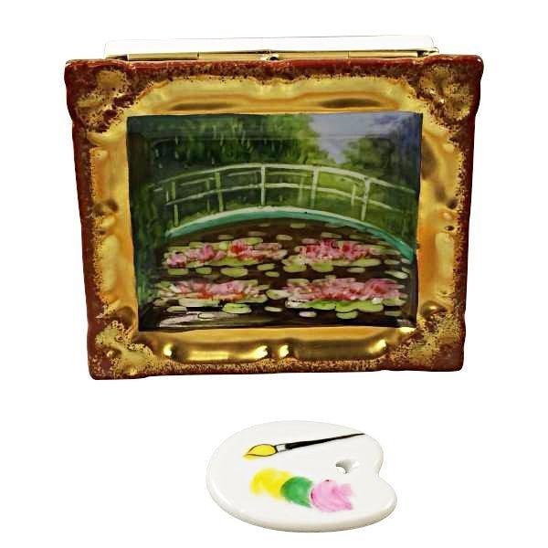 Framed Monet Japanese Footbridge Limoges Box with Palette, view 3