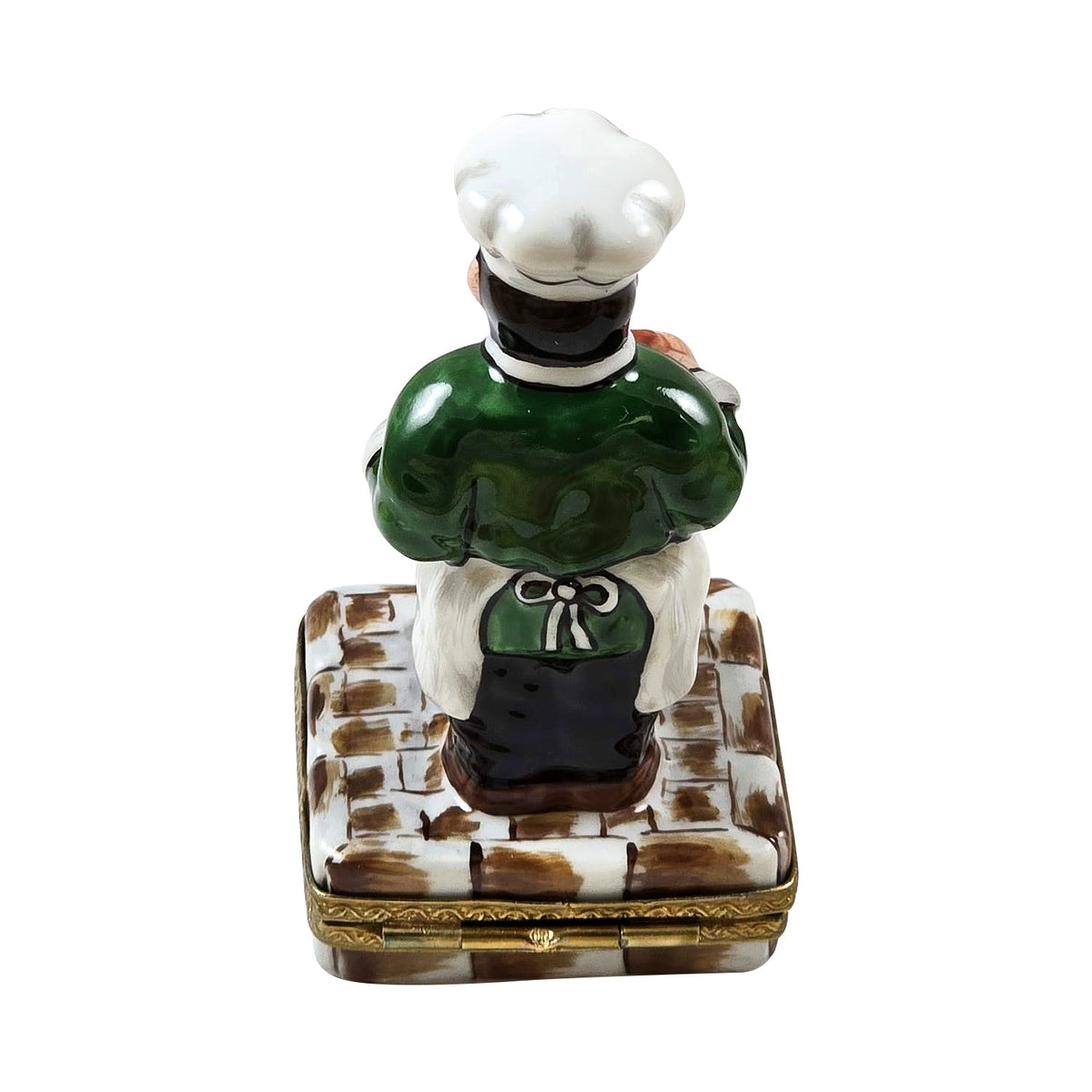 French Chef Holding Fish Menu Limoges Box, view 3