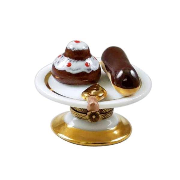 French Pastry Tray Limoges Box, a hand-painted Limoges porcelain gift