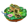 Frog and Baby Limoges Box for Nursery Decor, a hand-painted Limoges porcelain gift