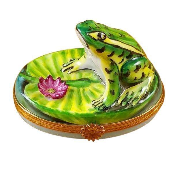 Frog on Lily Pad Limoges Box Shop, a hand-painted Limoges porcelain gift