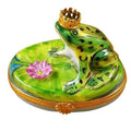 Frog With Crown Limoges Box for Whimsical Collectors, a hand-painted Limoges porcelain gift