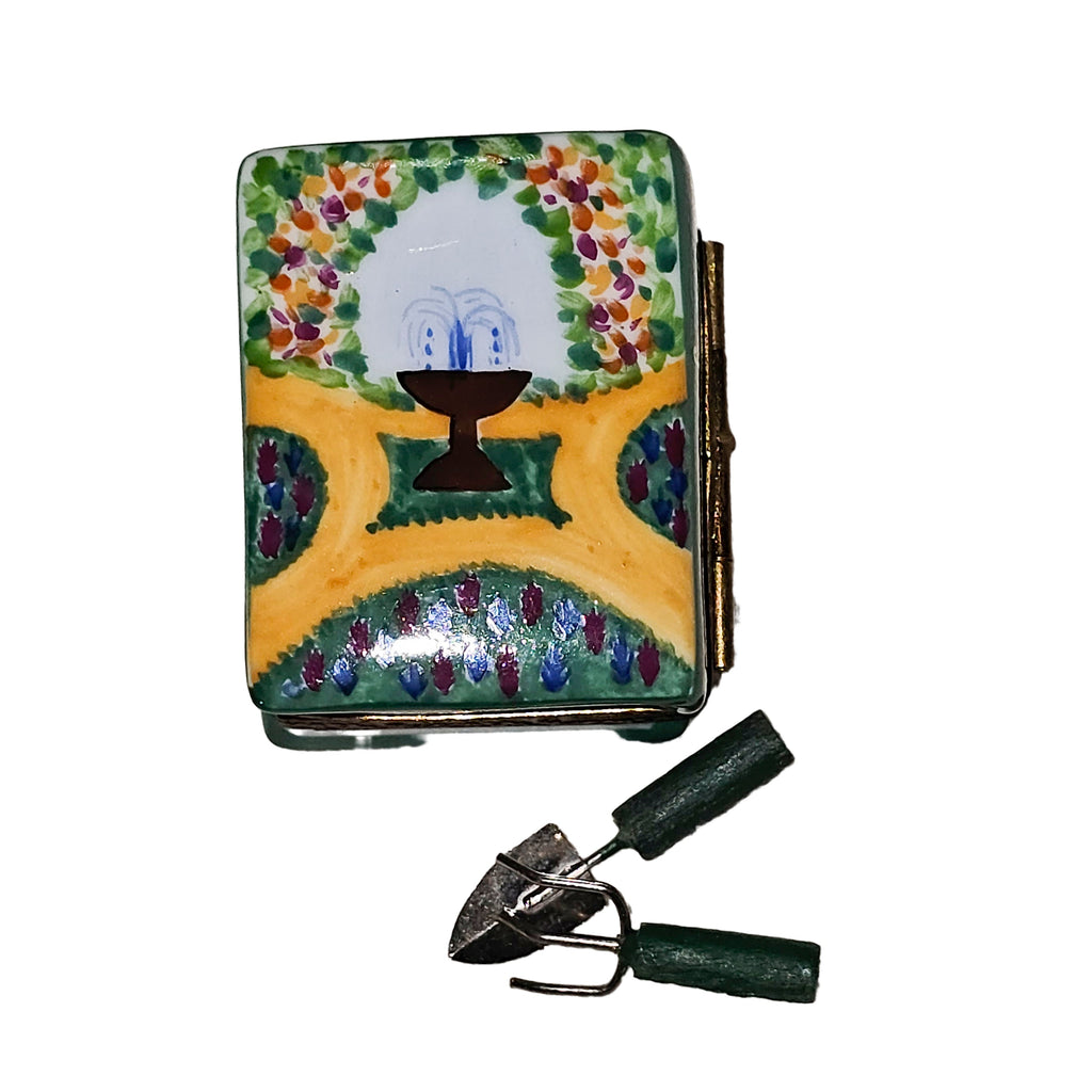 Gardening Book w Tools Limoges Box, view 2