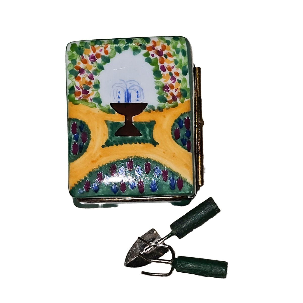 Gardening Book w Tools Limoges Box, view 2