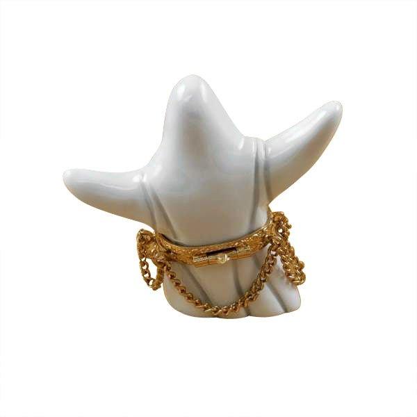 Gift idea for someone who loves France: Ghost with Ball and Chain Halloween Limoges box
