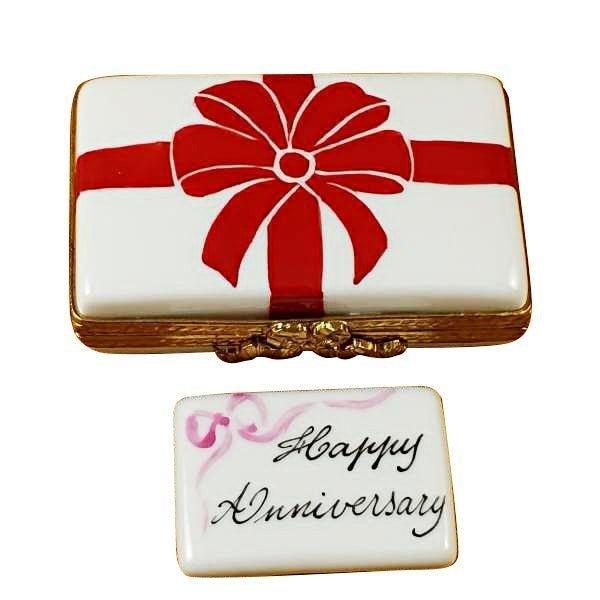 With Red Bow Happy Anniversary by Rochard, an authentic French Limoges box from Limoges Boutique