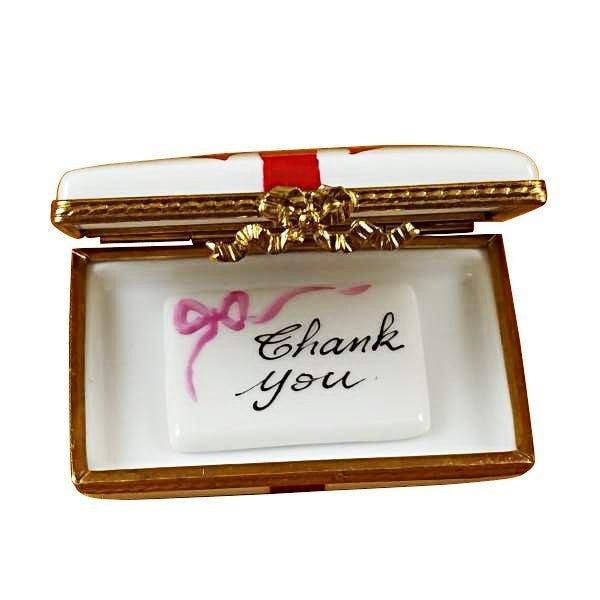 Gift Box with Red Bow Thank You Limoges Box Keepsake, view 2