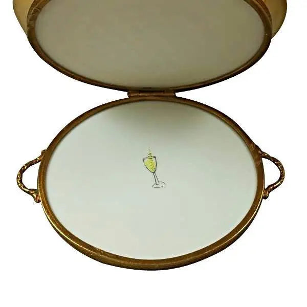 Gold Tray Caviar Champagne Bucket Limoges Box Gift, view 2