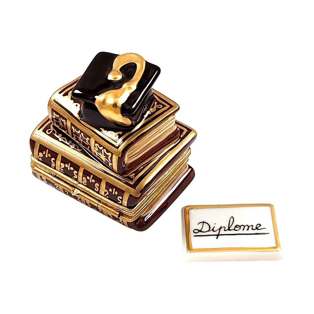 Graduation Books with Cap, Removable Diploma Limoges Box, view 3
