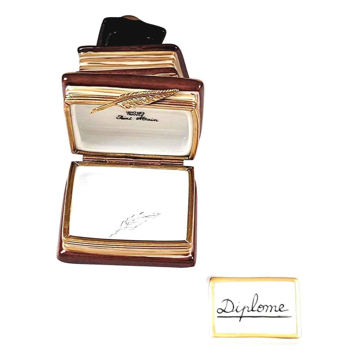 Graduation Books with Cap, Removable Diploma Limoges Box, view 2