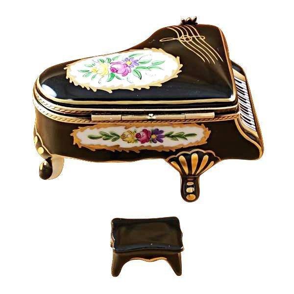 Grand Piano Floral with Porcelain Bench Limoges Box, view 5