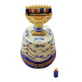Hanukkah Menorah on Table with Removable Candle Limoges Box, a hand-painted Limoges porcelain gift