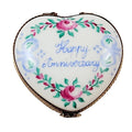 Happy Anniversary Rose Heart Limoges Box, a hand-painted Limoges porcelain gift