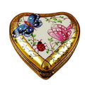 Heart Butterfly on Gold Base Limoges Porcelain Art Object Gift, a hand-painted Limoges porcelain gift