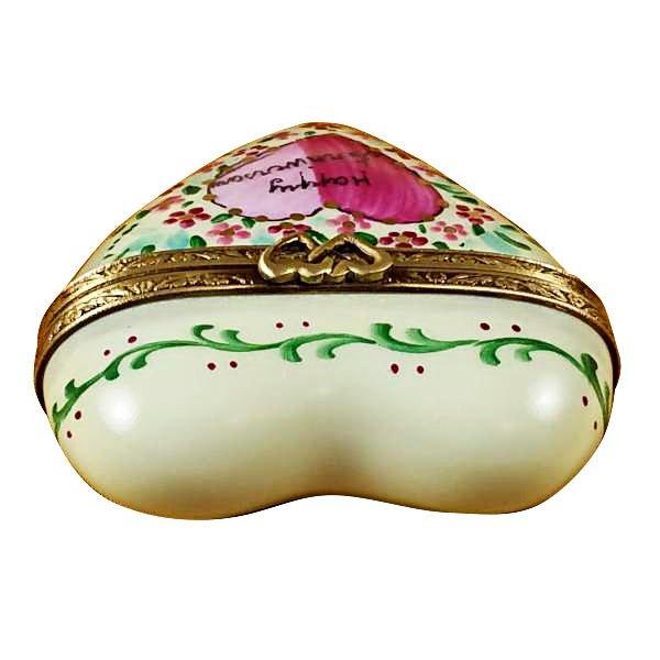 Heart Happy Anniversary Limoges Porcelain Art Object Limoges, view 3