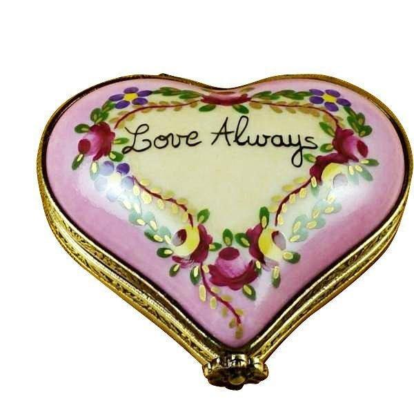Heart Love Always Limoges Box Keepsake for Love Birds, a hand-painted Limoges porcelain gift