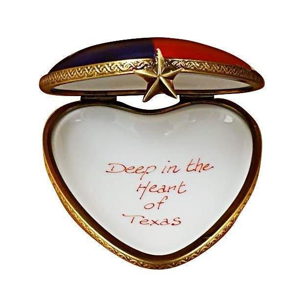 Heart Texas Flag Limoges Porcelain Art Object, view 2
