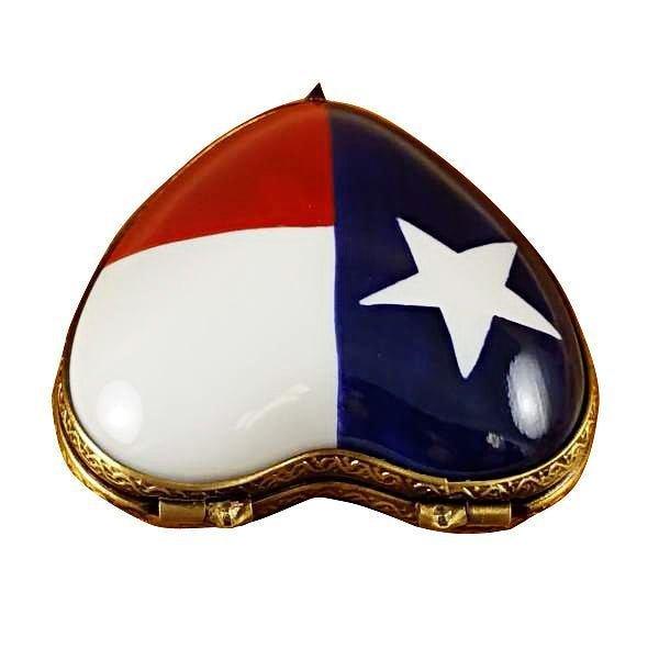 Heart Texas Flag Limoges Porcelain Art Object, view 3