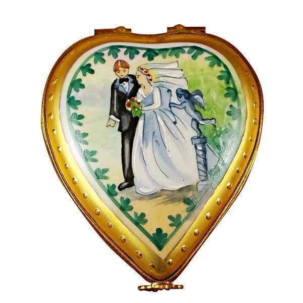 The Heart with Wedding Couple Studio Collection, a Limoges keepsake with true French charm