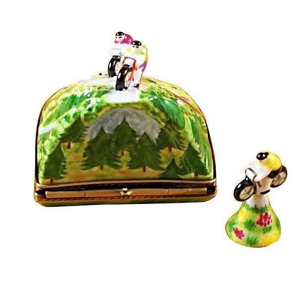 Hill Climbing Bicycles Limoges Box, view 3
