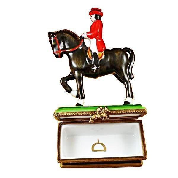 Horse with Rider Dressage Limoges Box, view 2