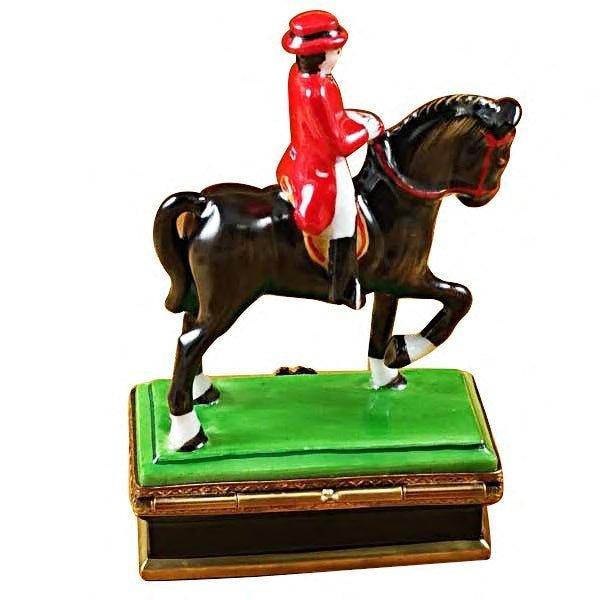 Horse with Rider Dressage Limoges Box, view 5