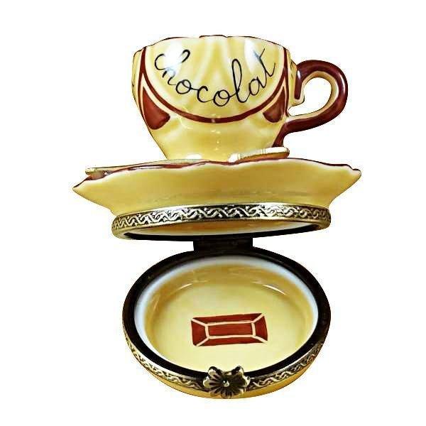 Hot Chocolate Cup Saucer Limoges Box, view 2