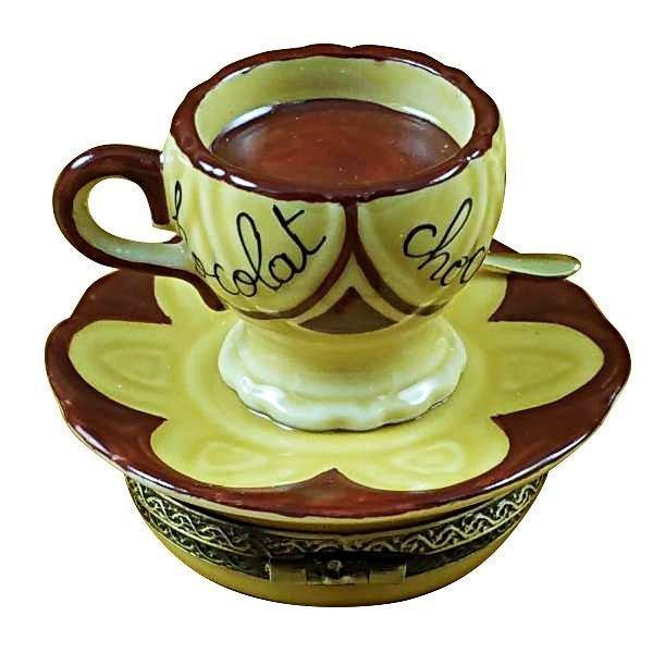 Hot Chocolate Cup Saucer Limoges Box, view 3