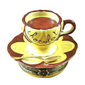 Hot Chocolate Cup Saucer Limoges Box, a hand-painted Limoges porcelain gift