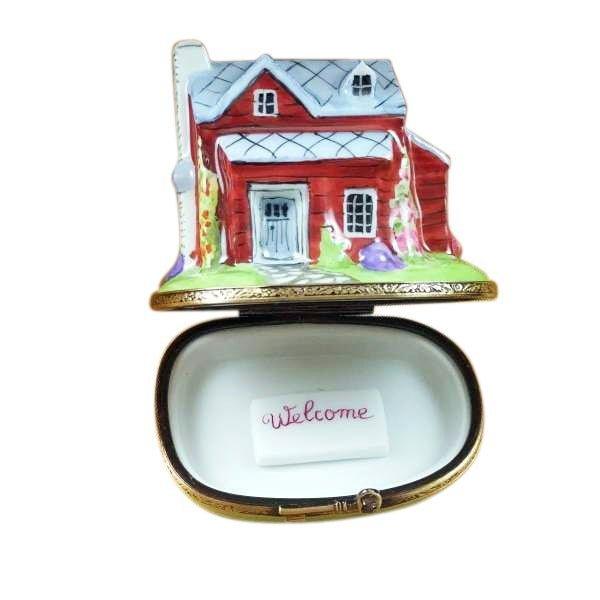 House Cottage Welcome Plaque Limoges Box, view 3