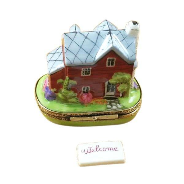 House Cottage Welcome Plaque Limoges Box, view 4
