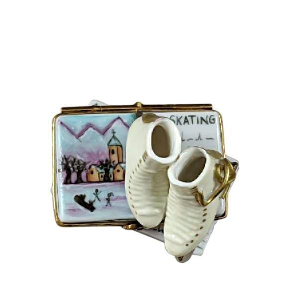 Ice Skates on Book Snow Limoges Box, view 3