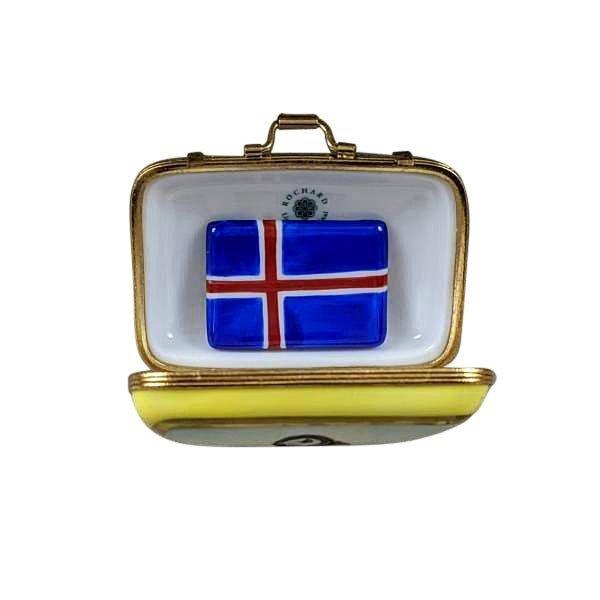 Iceland Suitcase with Removable Flag Limoges Box, view 2