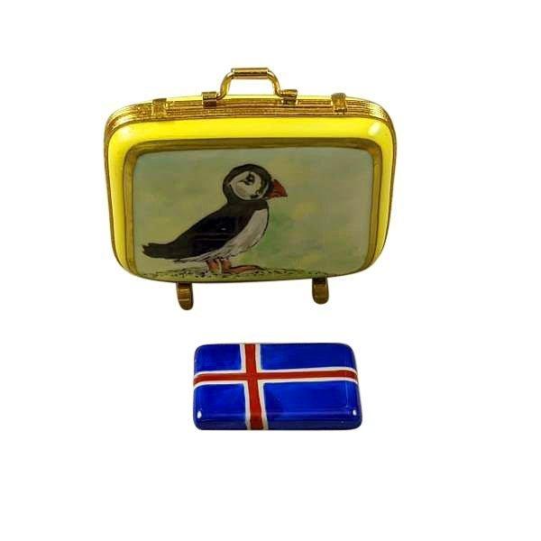 Iceland Suitcase with Removable Flag Limoges Box, view 3