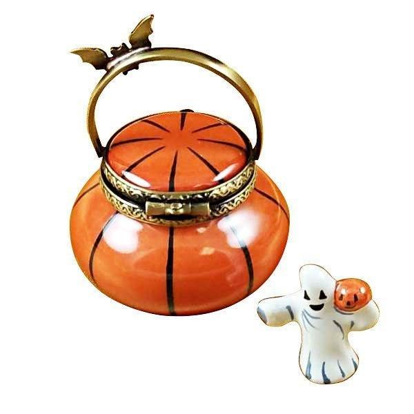 Jack O Lantern Pail with Removable Ghost Limoges box, an heirloom-quality piece for collectors