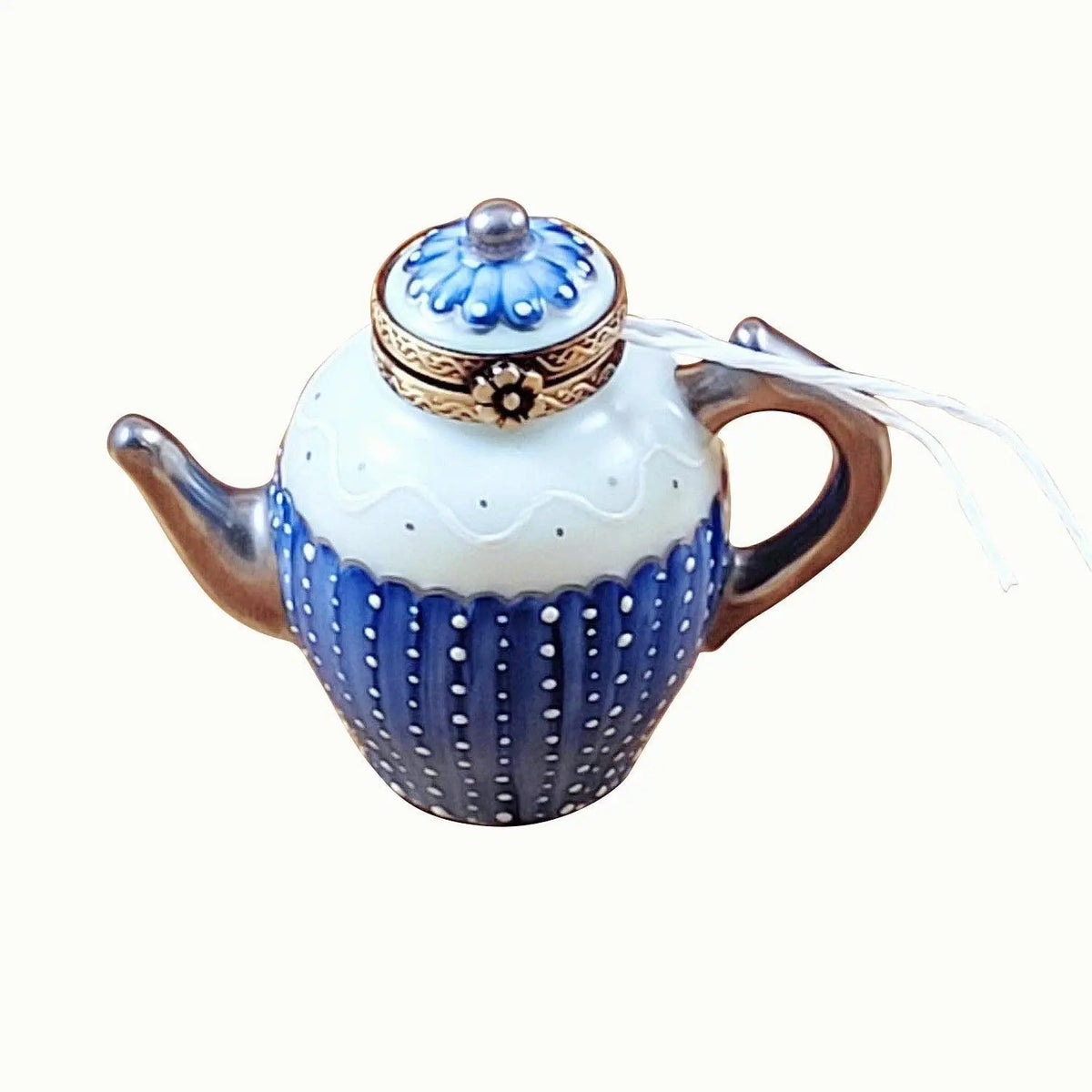 Kenya Teapot Porcelain Limoges Porcelain Art Object for Tea Lovers, view 3