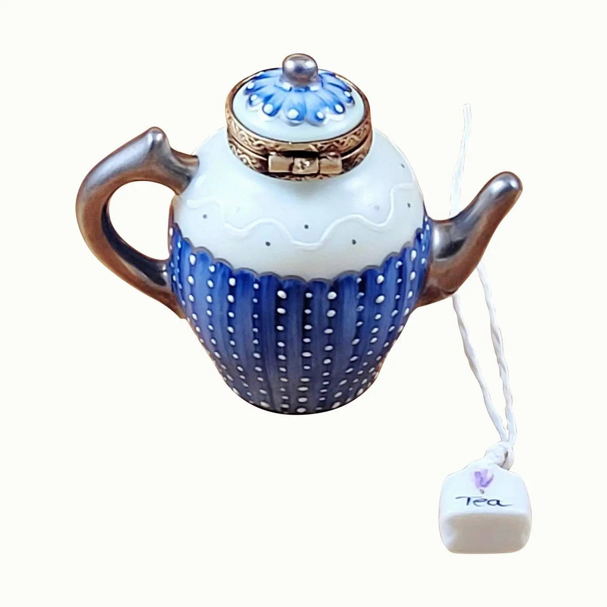 Kenya Teapot Porcelain Limoges Porcelain Art Object for Tea Lovers, a hand-painted Limoges porcelain gift