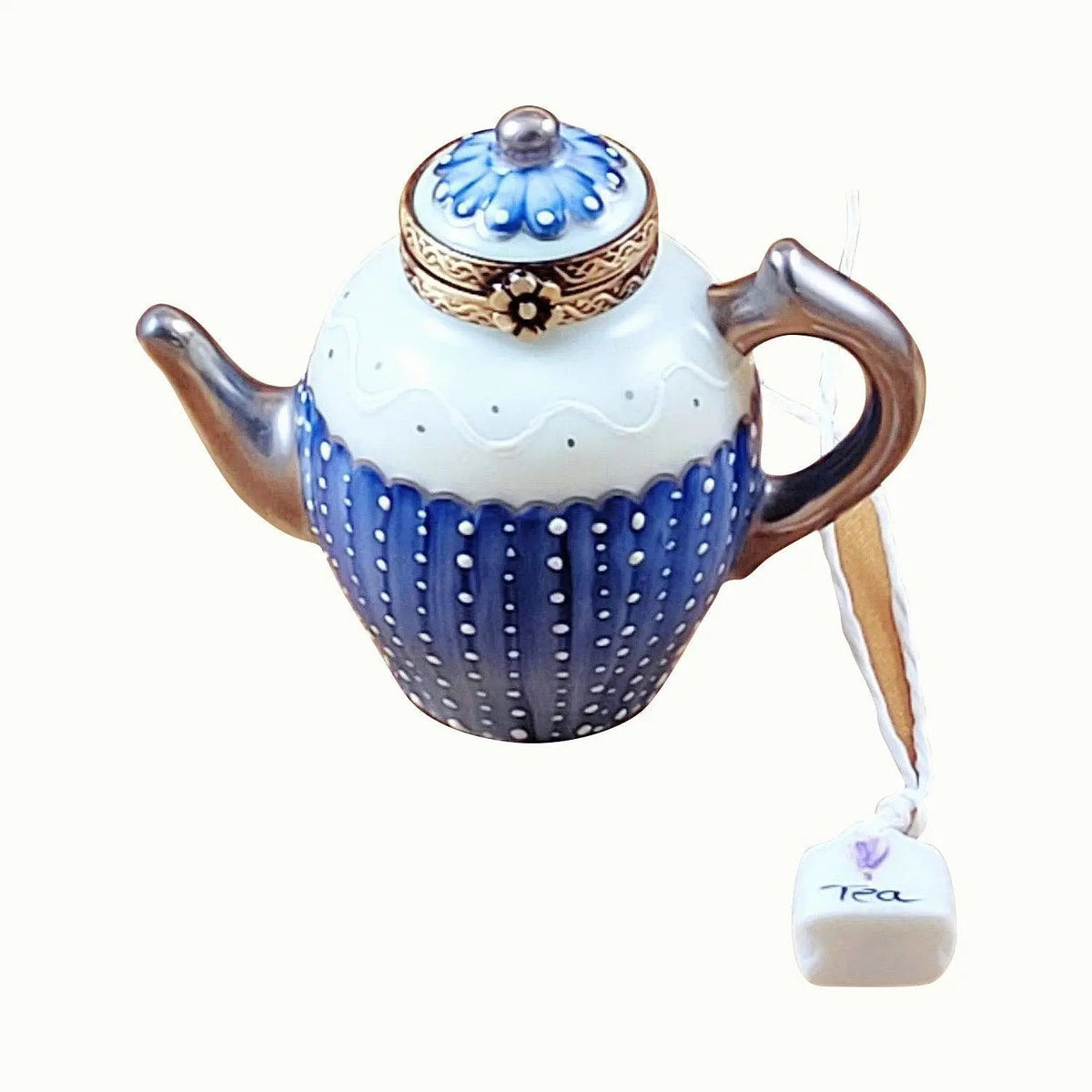 Kenya Teapot Porcelain Limoges Porcelain Art Object for Tea Lovers, view 2