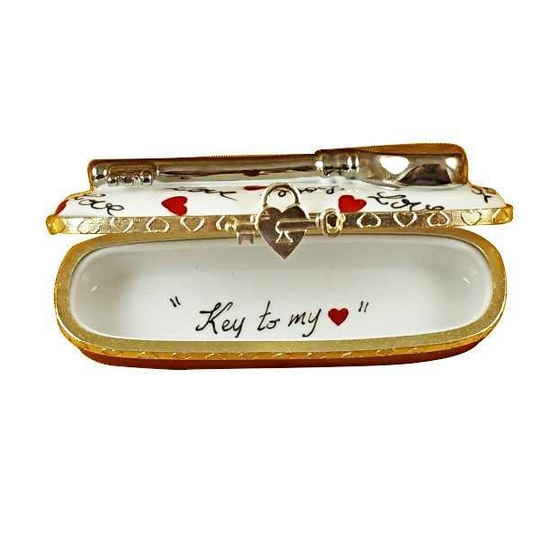 Key to My Heart Limoges Porcelain Art Object for Collectors, view 2
