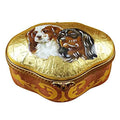 King Charles Spaniels Limoges Box for Dog Lovers, a hand-painted Limoges porcelain gift