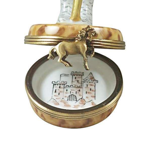 King with Sword and Removable Shield Limoges Box Collectible, view 2