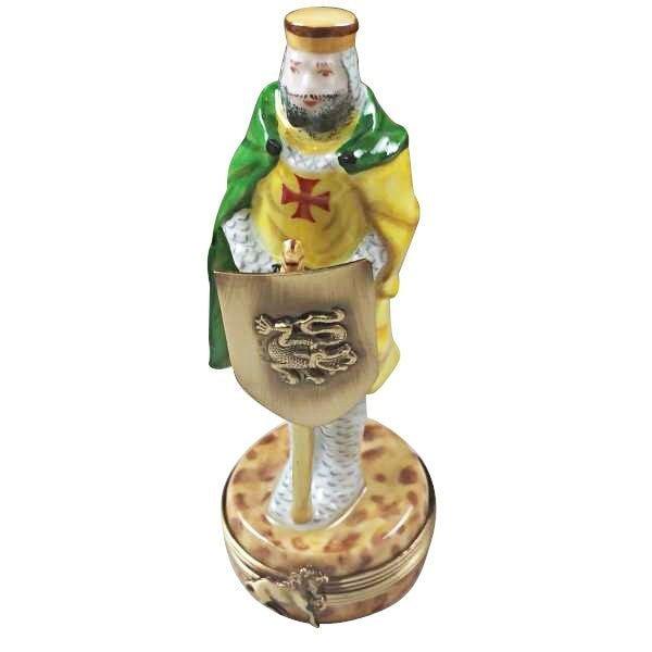 King with Sword and Removable Shield Limoges Box Collectible, view 4