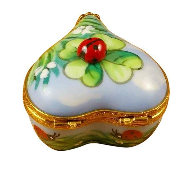 Ladybug on Heart Jewel My Love Limoges Porcelain Art Object, view 4