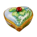 Ladybug on Heart Jewel My Love Limoges Porcelain Art Object, a hand-painted Limoges porcelain gift